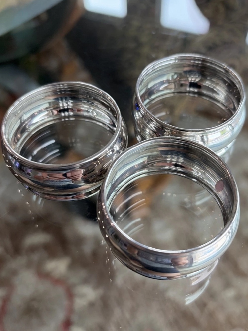 3 Count Vintage Sterling Silver Napkin Rings